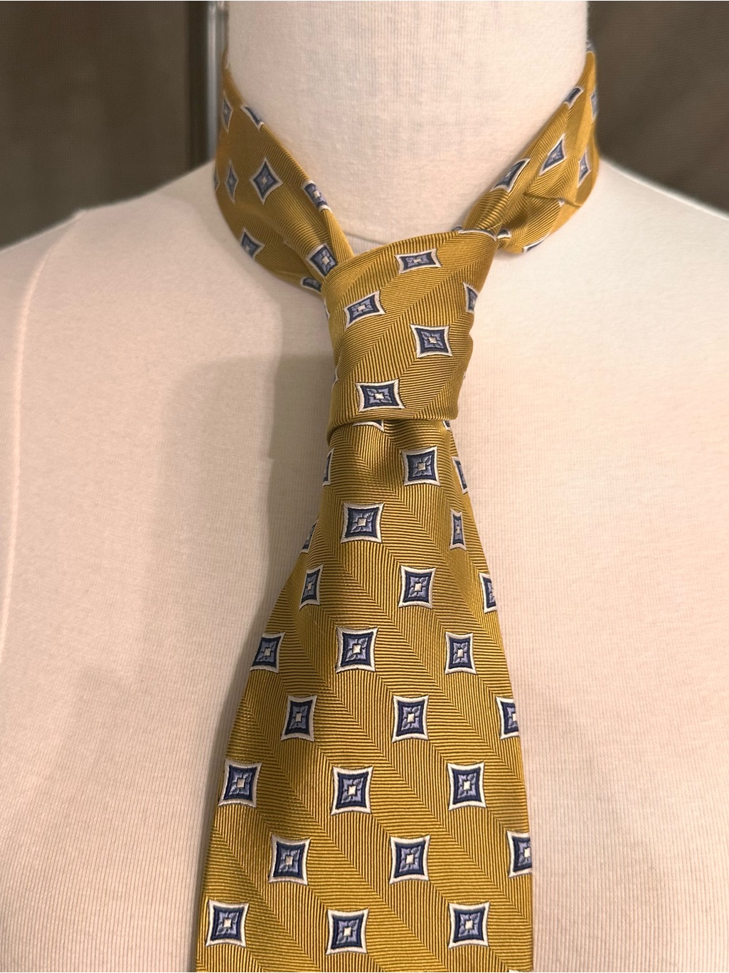 Classic Mustard Geometric Silk Tie  Men Accessories JosABank Silk Necktie